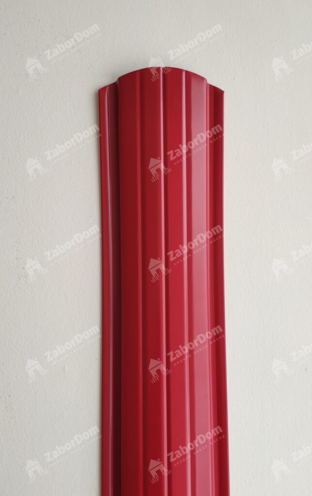 Евроштакетник металлический 110 мм RAL 3003 полукруглый 0.5 мм - Изображение 1