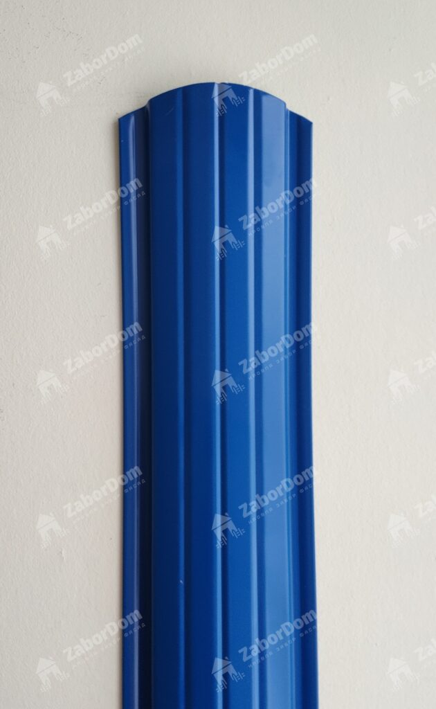 Евроштакетник металлический 110 мм RAL 5005 полукруглый 0.5 мм - Изображение 1