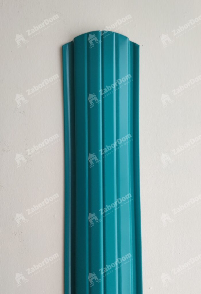 Евроштакетник металлический 110 мм RAL 5021 полукруглый 0.5 мм - Изображение 1