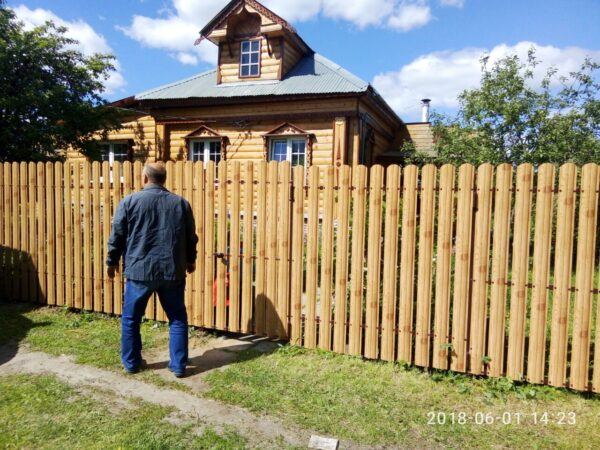 М-образный штакетник металлический 95 мм Светлое дерево двухсторонний 0.5 мм — изображение 2