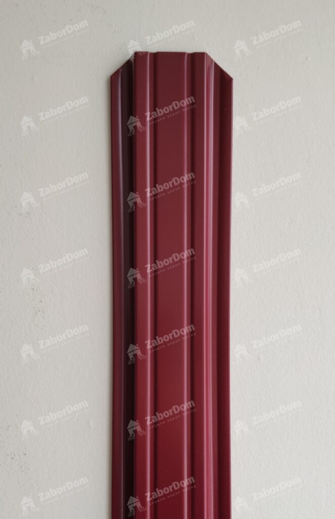 Евроштакетник металлический 85 мм RAL 3005 П-образный 0.5 мм - Изображение 1