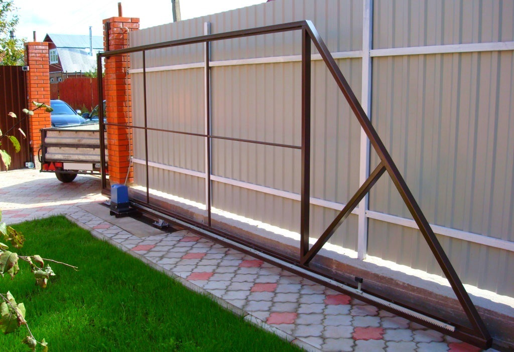 Каркас откатных ворот с автоматикой 4000х2000 мм