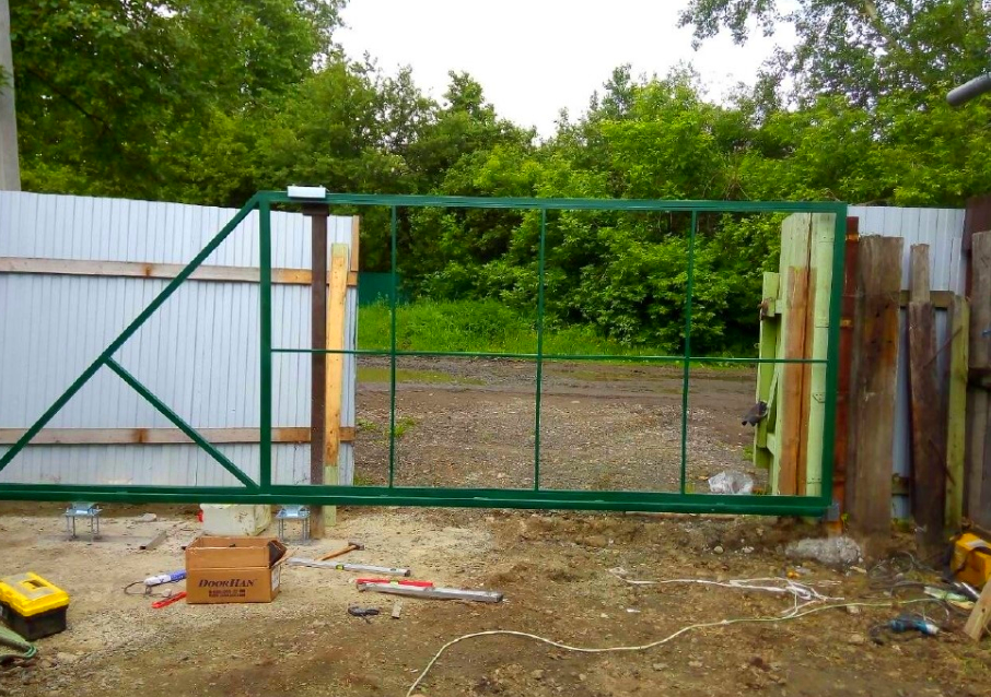 Каркас откатных ворот с автоматикой 4000х2000 мм — изображение 2