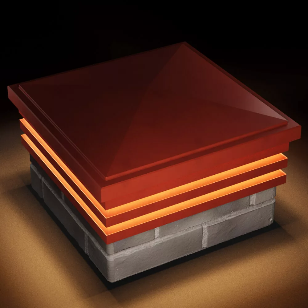 Колпак ZKING BONA 385 x 385 Красный с подсветкой — изображение 7