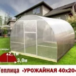 Теплица Урожайная-40х20 3х4х2,1м комплектация Комфорт - Изображение 1