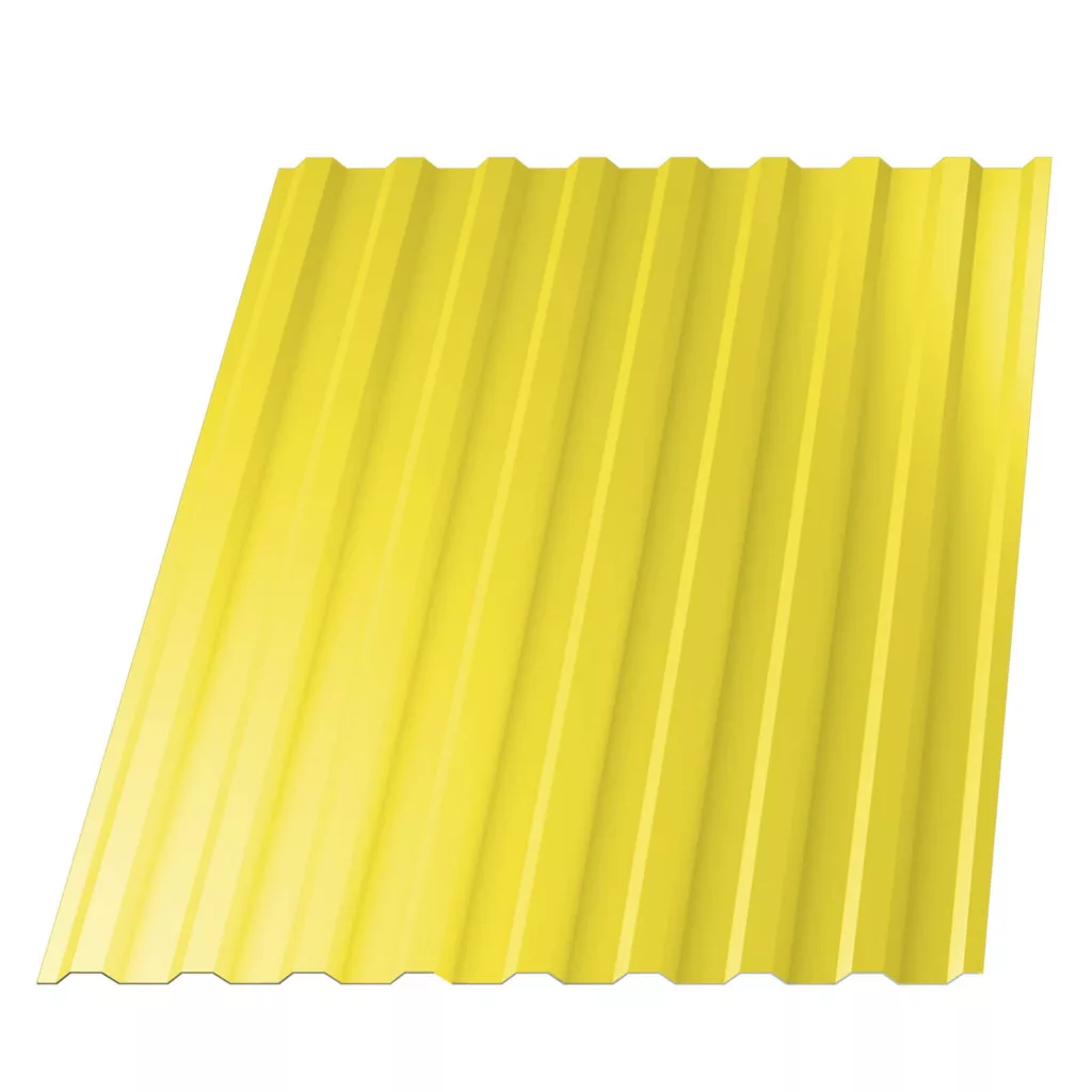 Профнастил НС-20 (МП 20) RAL1018 Желтый 1150(1100)мм 0,45мм - Изображение 1