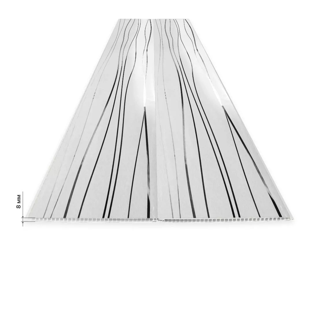 Панель ПВХ Stella Голография 3D, Базис, Серебряные Нити, 2700х250х8 - Изображение 7